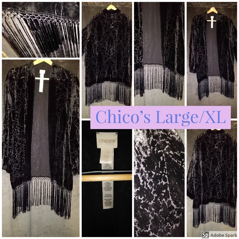 Black Burnout Velvet Stage Worn Duster Coat/Jacket
